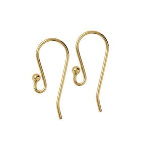 Ear Wires  4 Pairs of 14K Gold Plate Small Ball Hook Ear Wires--Gold Elegance--J